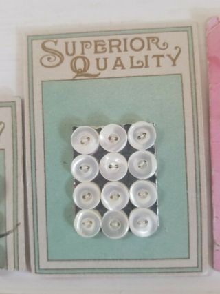 27 MOP BABY BUTTONS on Antique Cards Mother of Pearl for Doll Clothes or Crafts 3