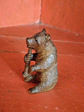 Vintage Antique Carved Wooden Miniature Black Forest Bear Wood Dolls House Toy
