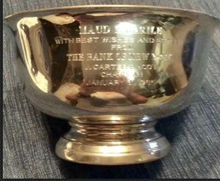 Vintage Cartier Pewter Revere Bowl Engraved Trophy Bowl