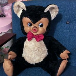 Vintage Rushton Chubby Tubby Rubber Face Stuffed Plush Teddy Panda Bear 1950s