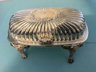 Vintage F.  B.  Rogers Silver Company 357 Silverplate Roll Top Butter Dish
