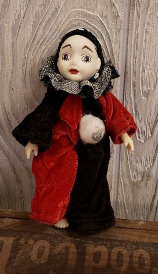 Vintage Porcelain Face Clown Doll