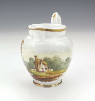 Antique English Porcelain - Miniature Pastoral Scene Decorated Jug - Unusual