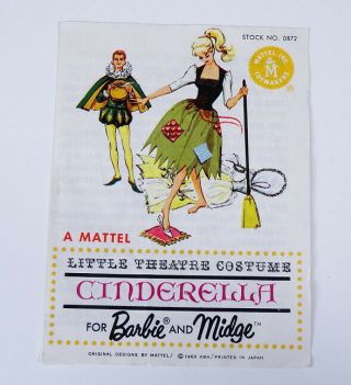 Htf Vintage Barbie & Ken Dolls Cinderella & The Prince Pamphlet Brochure