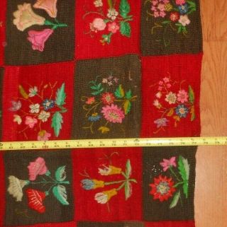 antique block quilt hand embroidered flowers 7
