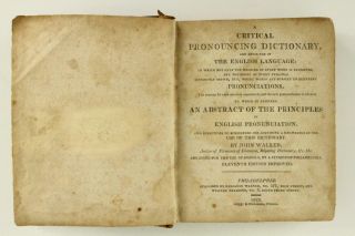 Antique Book Critical Pronouncing Dictionary Of The English Language John Walker