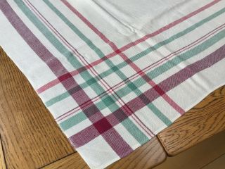Vintage 1950’s Tablecloth With Striped Coloured Border