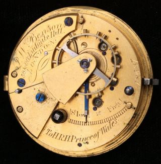 Antique J W Benson (ludgate Hill) Pocket Watch Movement; Kw,  38 Mm,  18567