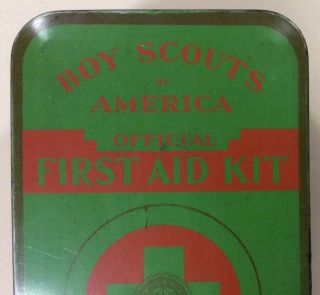 Vintage Boy Scouts of America Official 1940s First Aid Kit - complete 3