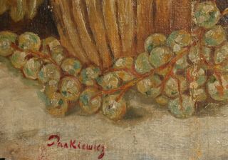Antique Polish impressionist oil painting still life Signed Pankiewicz 8