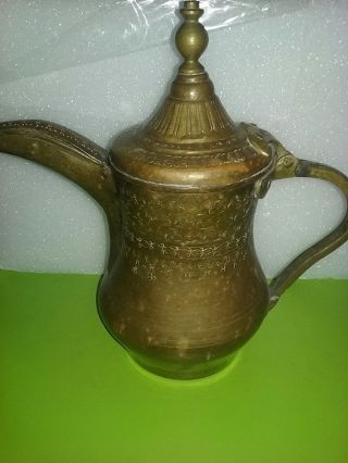 Vintage Large Islamic Turkish Style Copper/brass Teapot Pitcher