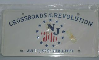 Crossroads Of The Revolution 1976 Jersey Bicentennial License Plate Nip