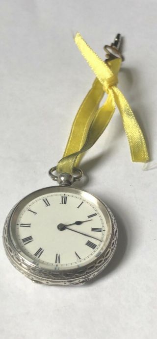 Antique Fully Hallmarked Silver Pocket Watch With Key Wind And Order.