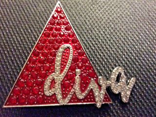 Delta Sigma Theta Inspired Large Diva Pin/brooch