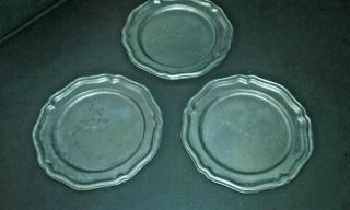 Vintage Pewter Plates 6 " By Castle Crown Ltd 6 1/4 "