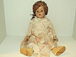 Vintage Effanbee Anne Shirley Doll Sleep Eyes 21 " - Pink Dress,  Shoes