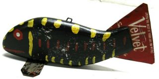 Vintage Otis Lael Folk Art Listed Carver Fish Spearing Decoy Ice Fishing Lure
