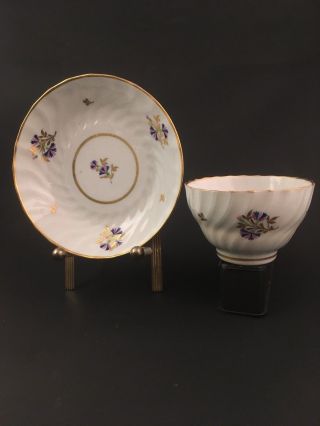 Antique Royal Worcester English Porcelain Tea Cup & Saucer Chamberlain 182
