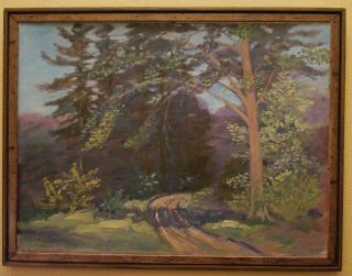 Artist H.  M.  Tomlinson Antique 1934 Oil Painting Landscape Framed