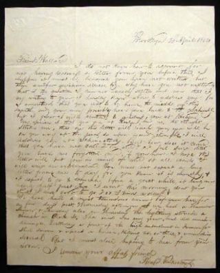1854 Manuscript Brooklyn Benjamin T Van Nostrand Writes Of Embankment Collapse
