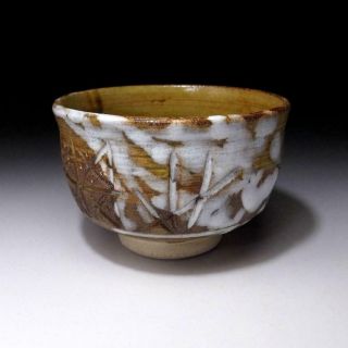 Ur1: Vintage Japanese Pottery Tea Bowl With White Glaze,  Kyo Ware