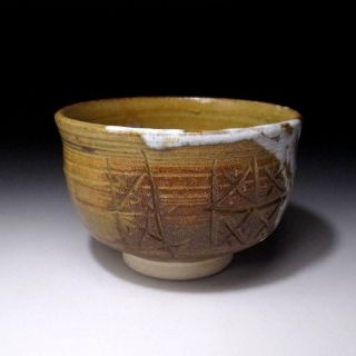 UR1: Vintage Japanese Pottery Tea Bowl with White glaze,  Kyo Ware 3
