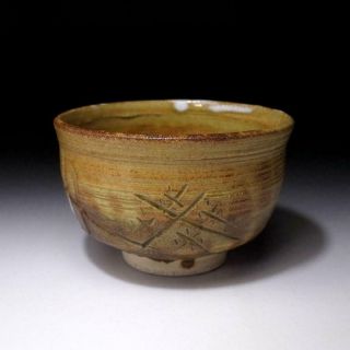 UR1: Vintage Japanese Pottery Tea Bowl with White glaze,  Kyo Ware 4