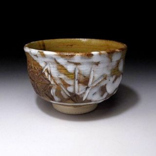 UR1: Vintage Japanese Pottery Tea Bowl with White glaze,  Kyo Ware 5