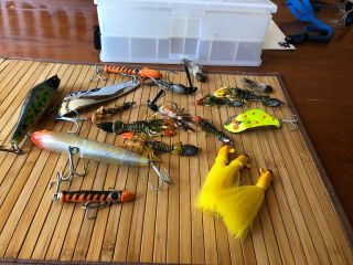 Assorted Fishing Lures And Tackle Box