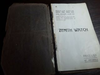 Zenith Pocket Watch - Price List Of Material - Antique Booklet 46 Pages