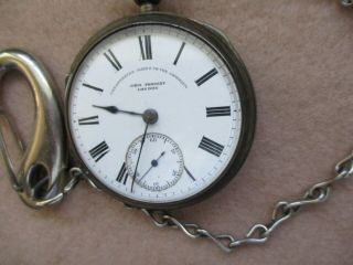 Vintage British John Forest Key Wind Pocket Watch for Repair or Parts 2