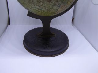 1930 English Reliable Series Litho Tin World Map Terrestrial Globe Atlas - Stand 5