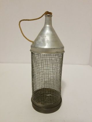 Vintage Fishing Metal Wire Cricket Cage Cork Stopper