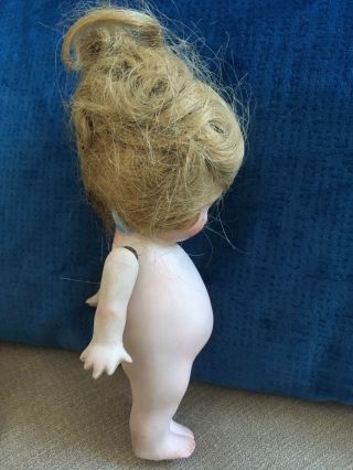 Vintage All Bisque Kewpie Doll With Wig 3