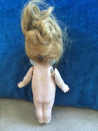 Vintage All Bisque Kewpie Doll With Wig 4