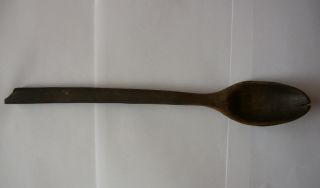 Old Vintage Carved Wooden Spoon Lithuania 1900 Lenght 40 Cm