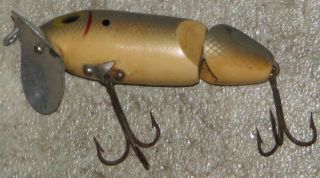 vintage FRED ARBOGAST jointed JITTERBUG Fishing LURE Grey Scale Shad 2