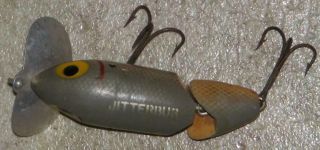 vintage FRED ARBOGAST jointed JITTERBUG Fishing LURE Grey Scale Shad 4