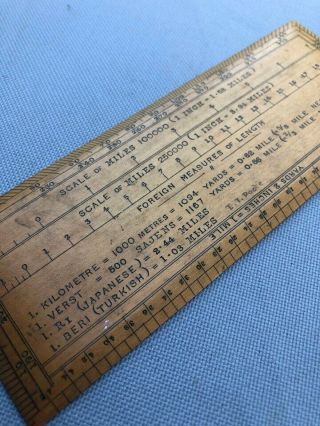 Antique boxwood universal protractor rule - Military? 2