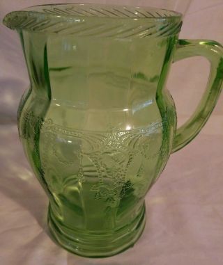 Antique Depression Glass,  Hocking Glass Co.  " Ballerina " 56oz Water Pitcher