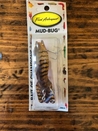 Vintage Fred Arbogast Mud Bug Fishing Lure 5/8 Oz Crankbait -