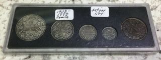 1908 - 1998 Canada 90th Anniversary Antique Coin Set Sterling Silver,  1c - 50c 2