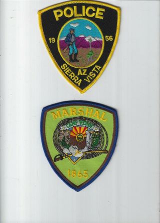 Set Of Two Arizona Police Patches Sierra Vista Police And Camp Verde Marshal