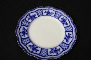 Antique W.  H.  Grindley Melbourne 10 " Flow Blue Dinner Plate,  Beaded Edge