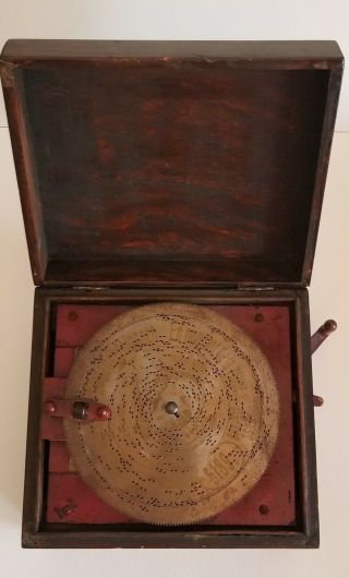 Antique Symphonion Simplex German Disc Music Box 5 3/4 " Cr.  1890 