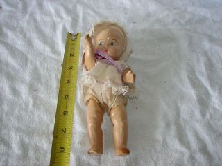 Vintage Composition Baby Doll Marked Vogue On Back 7 Inches Painted Face