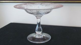 Antique Wheel Cut Glass Large Compote Numbered Pairpoint?
