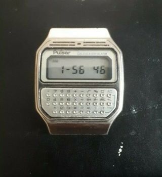 Vintage Pulsar (by Seiko) Calculator Alarm Men Watch Y739 - 5019a Digital Lcd