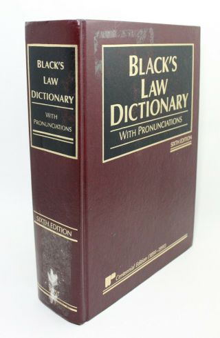 Black’s Law Dictionary 6th Centennial Sixth Edition Vintage 1995 1891 - 1991 Guide