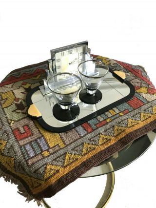European Art Deco wool woven table cloth runner Antique dutch 1920s 30s textile 2